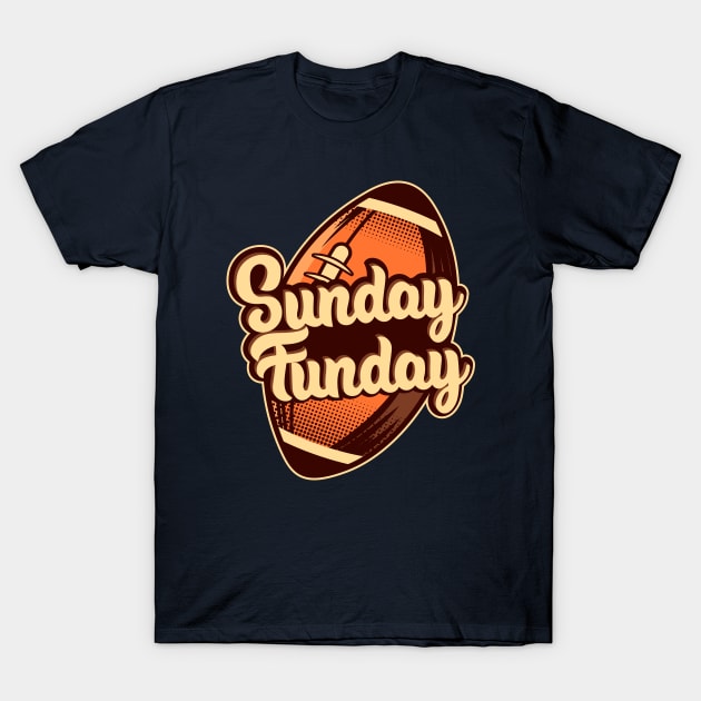 Football Sunday Funday Vintage Retro Design T-Shirt by Ardhsells